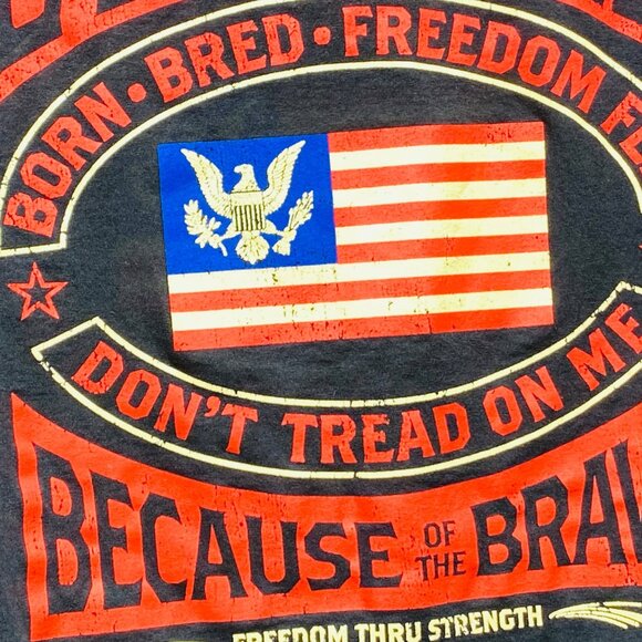 100% American Land Of The Free Patriotic T-Shirt 3XL Freedom Strength Tee Black - Picture 8 of 11